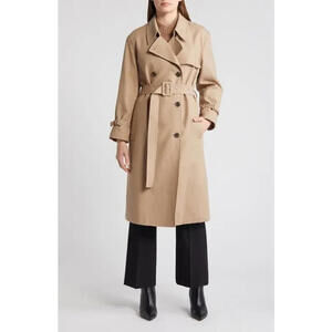 NEW, Theory Cotton-gabardine trench coat in Khaki Size S/P #MD0134